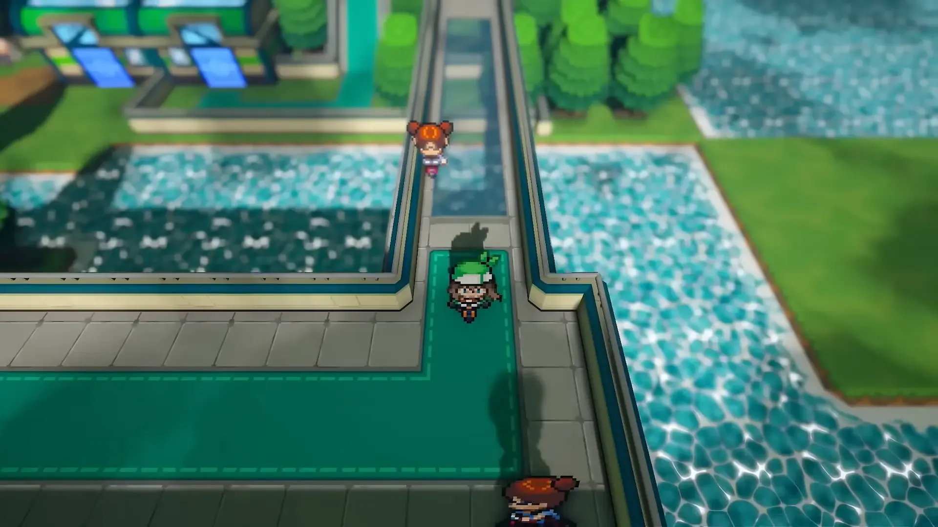 Cycling Road crossing a bright Hoenn landscape in Pokemon Gamma Emerald