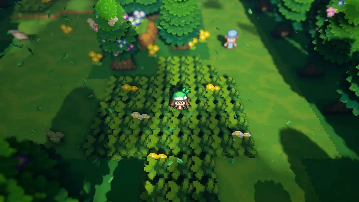 A trainer exploring the long grass on Route 101 in Pokemon Gamma Emerald
