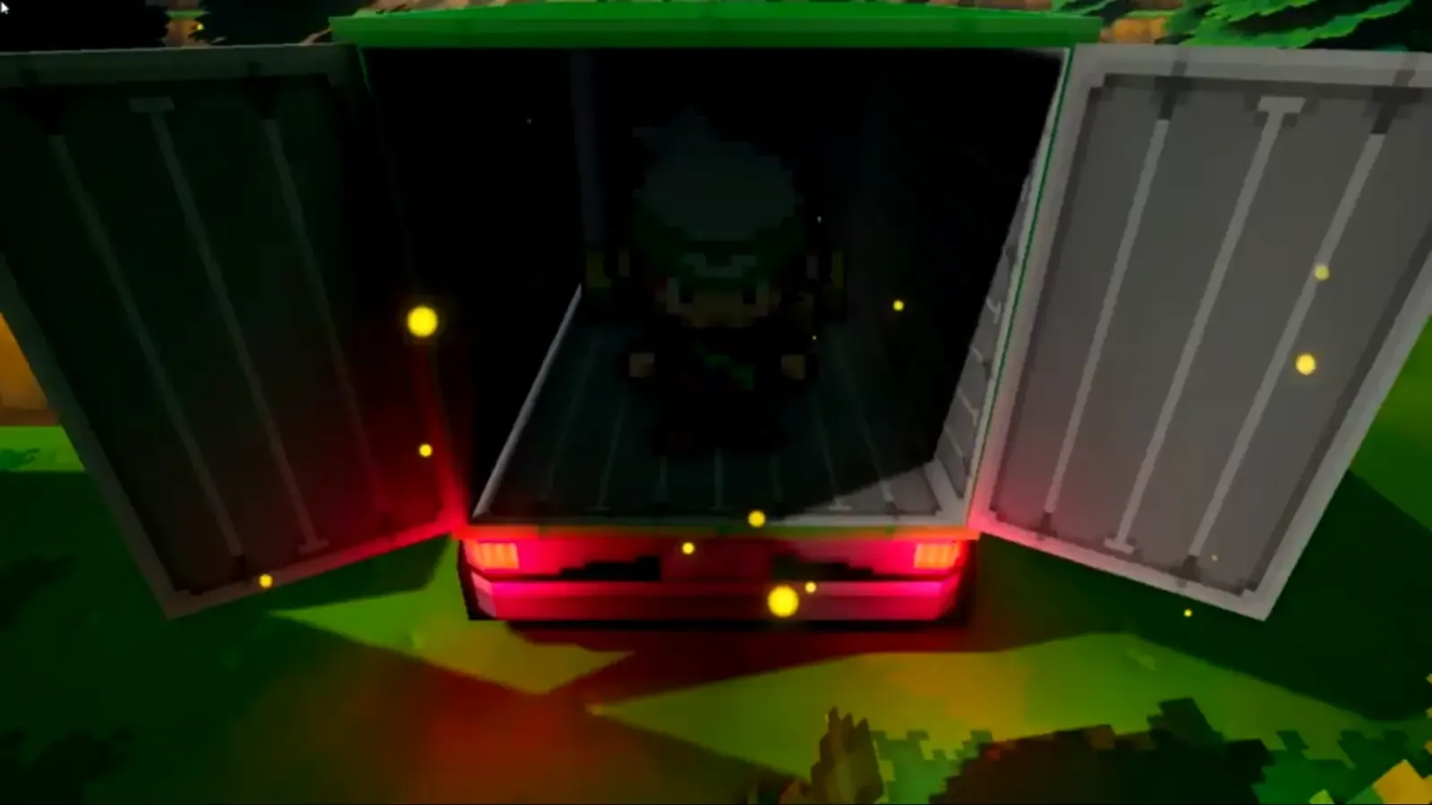 Player arriving in Littleroot Town inside the open moving truck