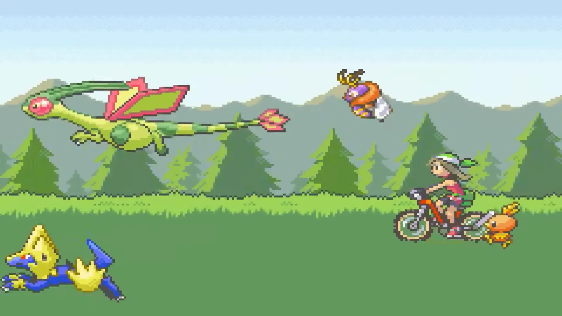 Pokemon Emerald opening montage on Game Boy Advance