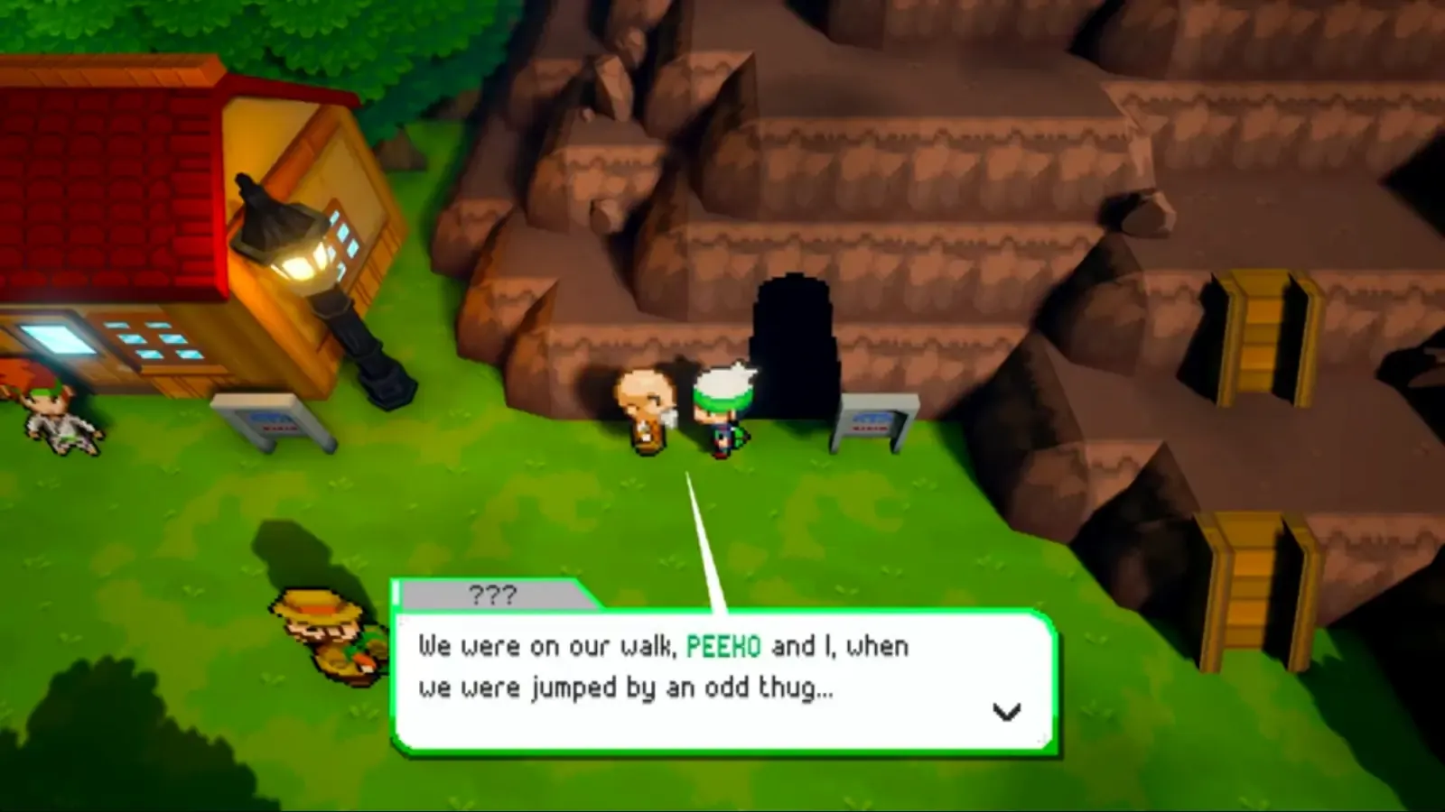 Mr. Briney explaining that Peeko was taken beside the Rusturf Tunnel entrance