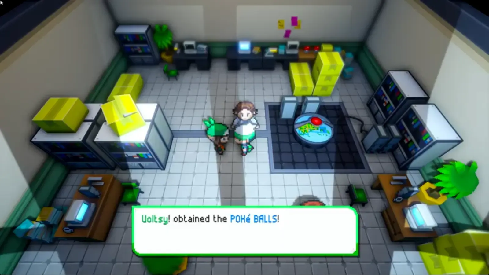 Player receiving Poke Balls in Professor Birch’s lab after the Route 103 rival battle