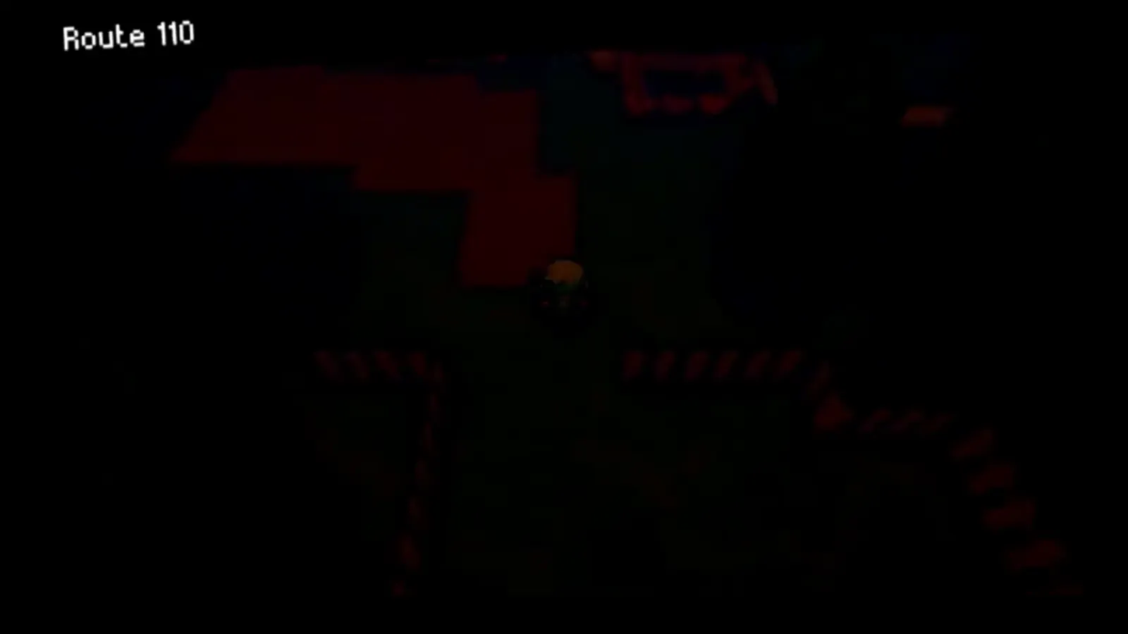 Route 110 location name appearing as the player leaves Slateport City