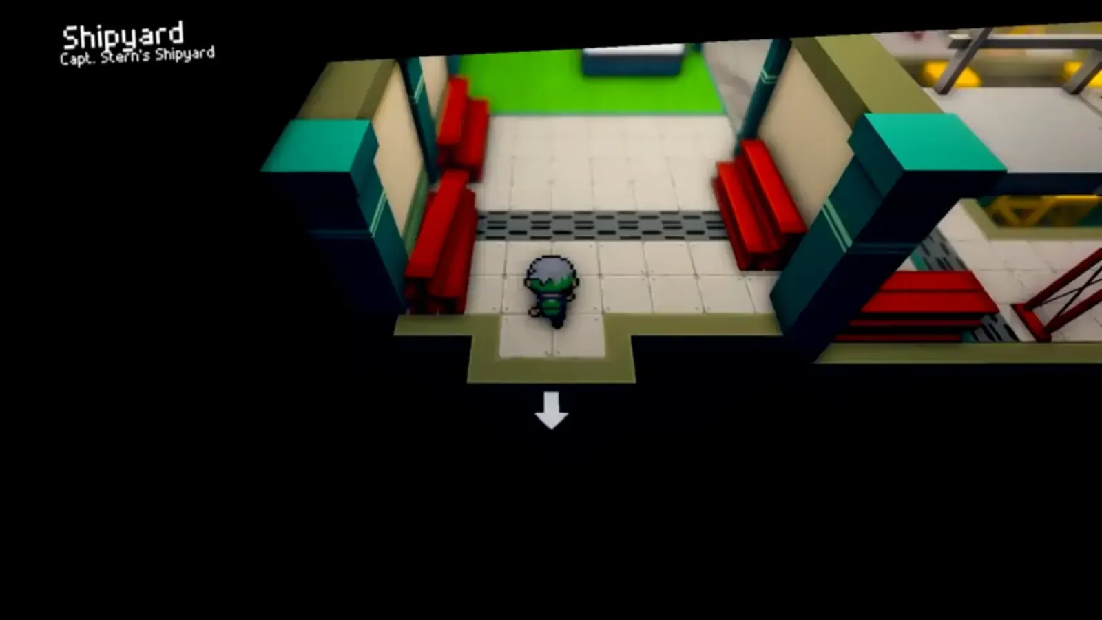 Player inside Captain Stern’s Shipyard in Slateport City