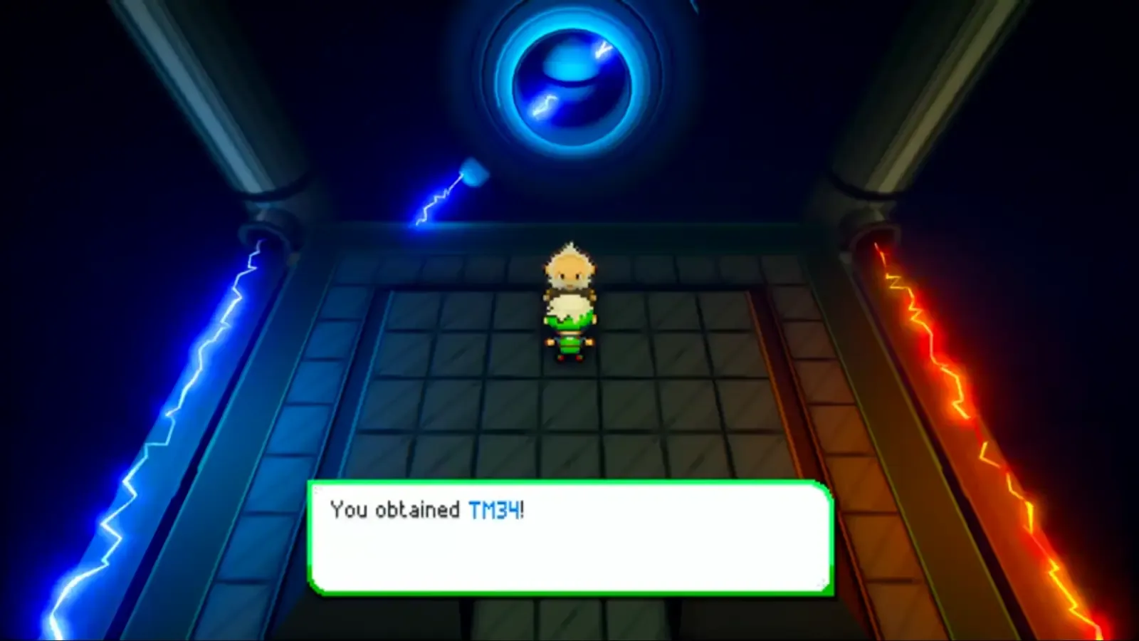 Player receiving TM34 from Wattson after the Mauville Gym battle