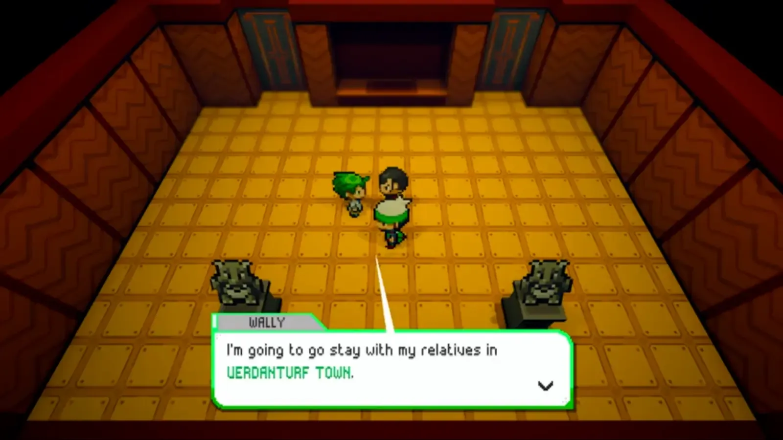 Wally telling Norman that he will stay with relatives in Verdanturf Town